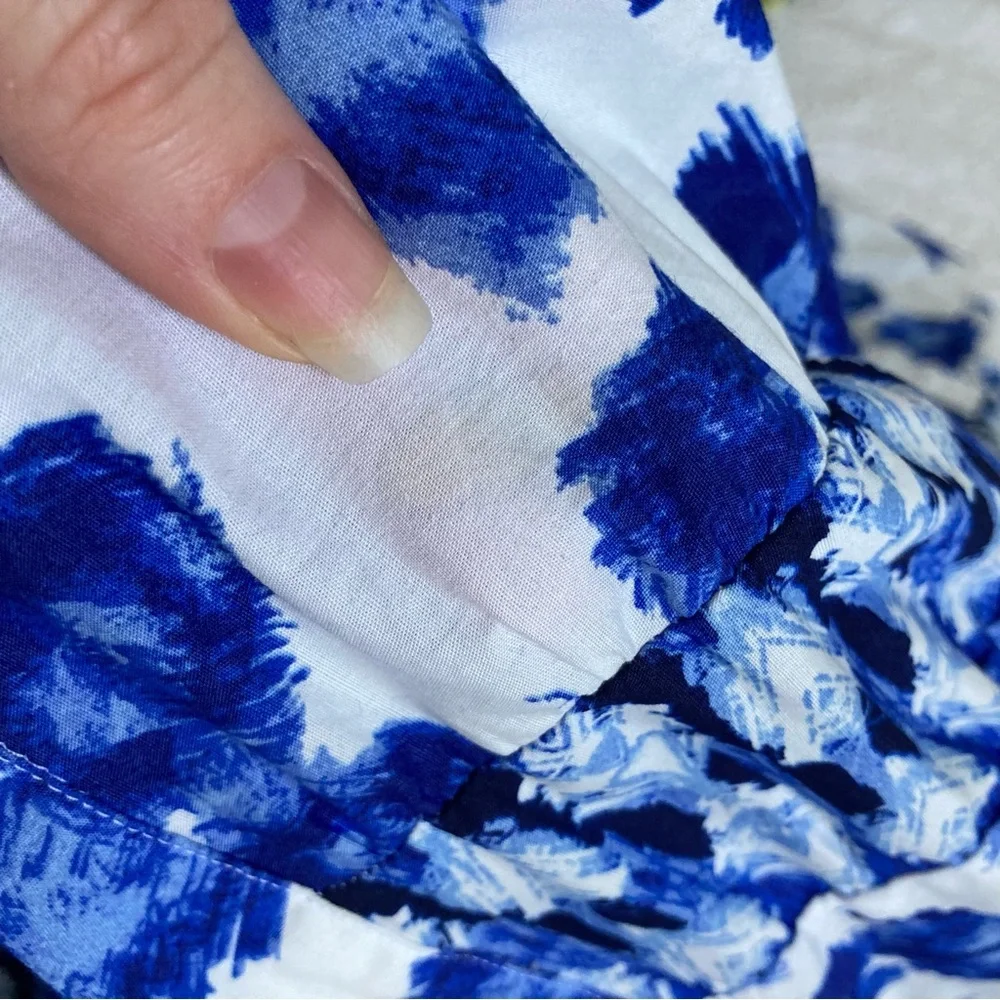 Abercrombie & Fitch Blue and White Printed Maxi Dress